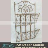 rustic metal wire wall mounted book rack