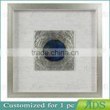 Modern White Solid Wood Frame Gray Agate Stone Shadow Box thumbnail-1
