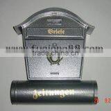 FQ-103 Wall Mounted Iron Plate Mailbox With or Without Newspaper Cube for Outside Can be Painting With Different Colors