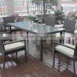 All Season Outdoor Furniture Rectangle Rattan Table and Chairs Dining Set thumbnail-3