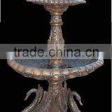 Bronze Garden Swan Water Fountain With Lion Head thumbnail-1