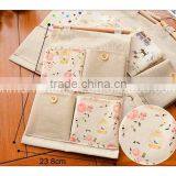 4 Pcs Cotton Pockets Wall and Door Print Flower Picture and Nature Wooden Stick Multifunctional Storage Hanging Bag thumbnail-2