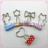 Assorted shapes metal binder clips with colorful printing