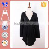 40% Cotton Fall Wide Placket Cropped Hem Long Women Lady Wrap Coat thumbnail-1