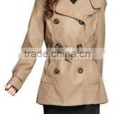 2013 Lastest Tan Faux Leather Trench Jacket and Long PU Coat Style for Lady thumbnail-1