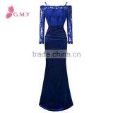 Women's Long Sleeve Mermaid Ruching Prom Dresses Floor-length Dresses Long Formal Gown thumbnail-1