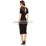 Simple Long Dress Black Lace Dress Patterns Party Dress for Fat Women thumbnail-2
