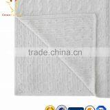 High Quality Knitted Cashmere Cable Baby Blanket Knit Infant Blanket thumbnail-4