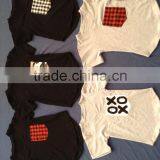 XF-109 Wholesale Child Clothes Summer Black and White Pocket Black Short Sleeve Top thumbnail-1