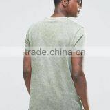 Longline T-Shirt In Acid Wash/stone Washed Green thumbnail-4