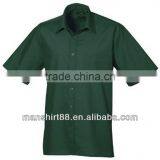Mens Short Sleeve Formal Poplin Plain Work Shirt thumbnail-2