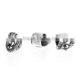 304 Stainless Steel Spacer Beads Lion Animal Antique Silver thumbnail-3