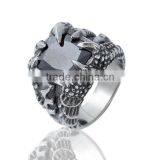 Titanium Steel Unadjustable Rings Antique Silver Red Claw Talon thumbnail-1