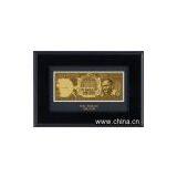 India Gold Banknote Wooden Frame thumbnail-1