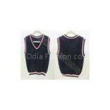 Fashion Autumn Cotton V Neck Sweaters , Black Sleeveless Vest for Boys thumbnail-1
