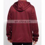 New Fashion Fancy Design Custom Men Adjustable Drawstring Hoodies Burgundy Tech Fleece Full Zip Hoodie thumbnail-2
