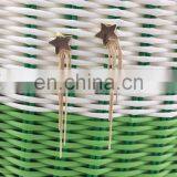 Custom Star Gold Stud Earrings for Women Latest Design Long Tassel Earring thumbnail-2