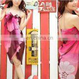 Pink Beach Scarfs With Flower Pattern Scarf Shawl thumbnail-1