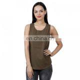 Solid Brown Sleeveless Top for Girls thumbnail-2