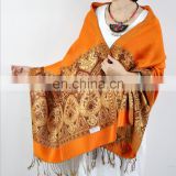 cotton blend long kashmir pashmina shawl
