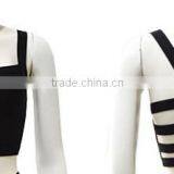 2014 New Free Elastic Knitted Bandage Tops J593 Ladies Fashion Crop Top Black thumbnail-1