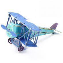 Coloring Paper Bi-Plane Toy Kit Cardboard Toy 3D Plane Mechanical Mini 3D Paper Puzzle Assembly Model - STEM Toys for Boys and Girls thumbnail-1