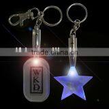 2015 Novely Crystal Led Logo Keychain ,wholesales Start Shape Led Keychain ,custom Star Glowing Keychain Light for Festival Gift thumbnail-4