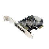 PCIE Combo 2x 1394b + 1x 1394a Firewire Ports PCI-Express Controller Card, 1394 Card TI Chipset 1394 6pin Cable