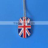 UK/ Great Britain flag enamel dog tag with ball chain necklace for people gifts