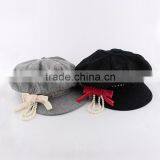 2015 New style original baby girls peaked baseball beret cap with bownot and pearls