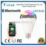 2015 High quality brightness mini speaker bluetooth led blub E27 with APP control, Bluetooth Led Light Bulb, Bluetooth Led Bulb