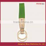 2015 Cuatom Made Metal Genuine Leather Two Rings Keychain For Bank Gift or Hotel Gift thumbnail-4