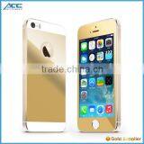 2015 Hot Selling Factory Price Front+Back Metallic Plating Color Tempered Glass Screen Protector for IPhone 5 5s