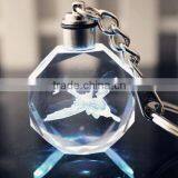 Hot Sale Led 3D Laser Engraving Crystal Keychain