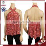 2016 S/S New Product Sleeveless Printed Women Summer Latest Fashion Blouse Design thumbnail-1