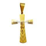 China Wholesale JCN0330 Stainless Steel Gold Jesus Cross Necklace Pendant thumbnail-5