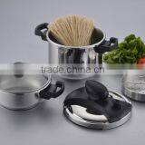 18/8 Stainless Steel Sandwich Bottom Cookware, Suitable to Gas Stove & Induction Cooker