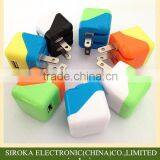 Factory Supply Jelly Color Mini USB Home Charger US Folding Plug High Quality for Android Smartphones thumbnail-1