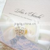 luxury pearl blue and ivory wedding invitations