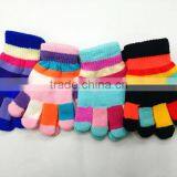 Colorful children winter warm knitted gloves