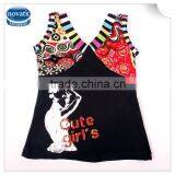 (N2560) black 3-8Y wholesale baby vests manufacturers high quality sexy girls vest