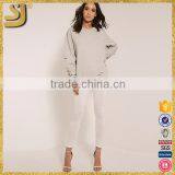 American Style Hoodies, Grey Ripped Oversized Sweatshirt, High Quality Cotton Hoodies for Women thumbnail-6
