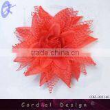 2013 Fashion Red Handmade Lace Fabric Brooch Flower thumbnail-1