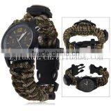 Handmade Paracord Polyester Watch Fashion Paracord Watch With Compassm Flint Whistle thumbnail-5