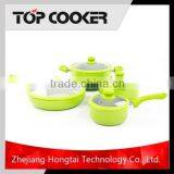 Aluminum Marble Stone Coating Olive Cookware Set