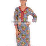 Floral Printed Latest Kurtis Design for Girls / 2016 Latest Girls Wear Casual Top's & Blouses