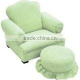 Little Queen Tween Chair & Ottoman Lime Micro thumbnail-1
