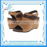 Cow leather women wedge shoes western women size OEM brand shoes outing shoes