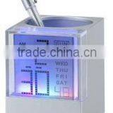 LCD Clock in Colorful Back Light With Pen Holder