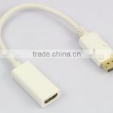30cm displayport male to HDMia female gold plated white color